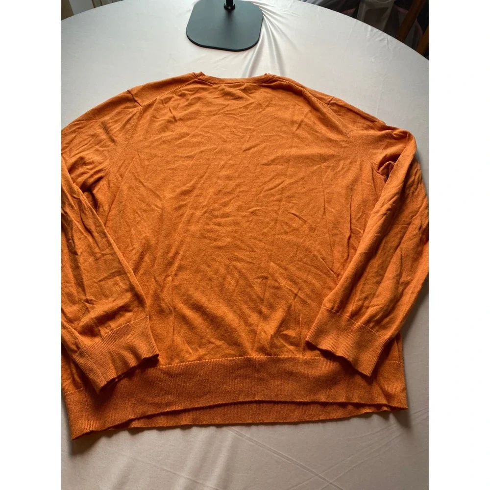 Banana Republic Luxury Blend Orange Silk Cotton Cashmere Crewneck Sweater XXL/T